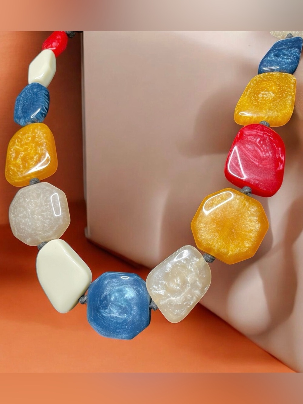 Colorful Multi-Stone Statement Necklace - Picture 2 of 4